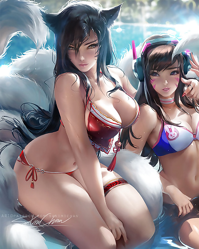 Picture- Ahri and D-Va in..